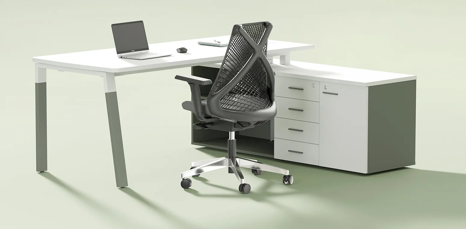Mesa com Armario Auxiliar - WorkPro
